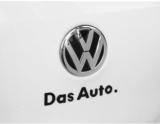 贴高尔夫蔚揽甲壳虫cc迈腾volkswagen后尾车标装饰贴大众dasauto亮黑