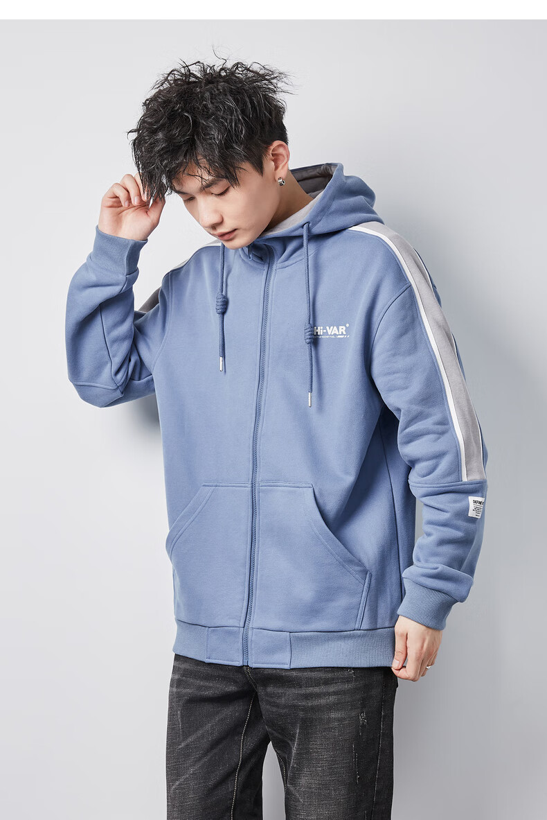 唐狮2021春秋装新款针织男外套 雾蓝 l