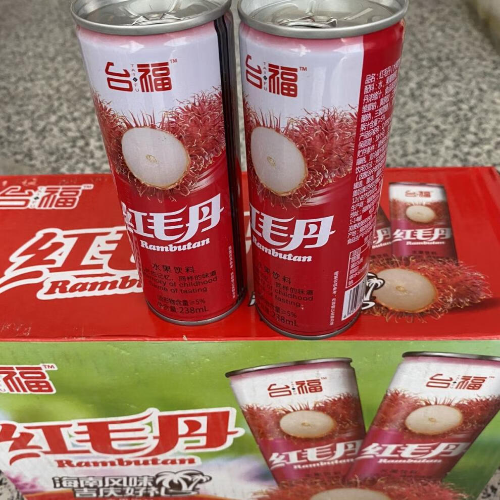 80後經典飲料紅毛丹果粒飲料組合裝 238ml*6瓶/12瓶/24瓶 臺福紅毛丹