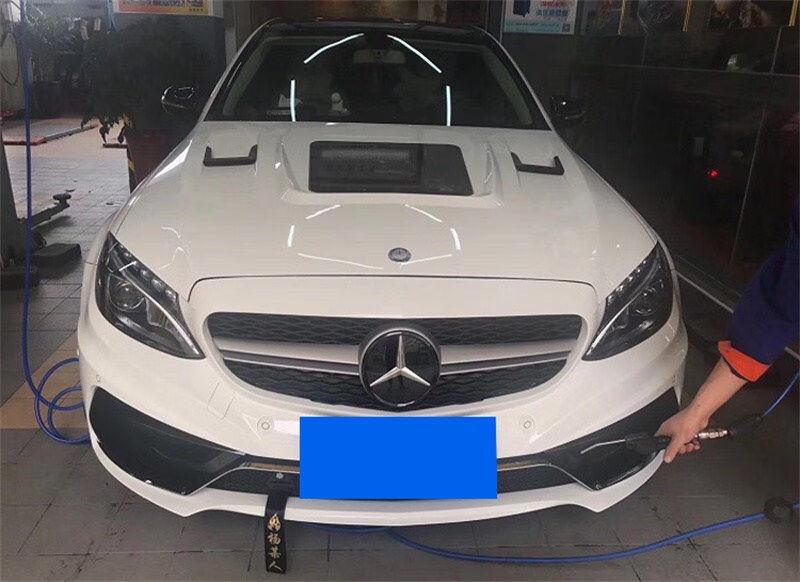 适用于w205奔驰c级c63 ccoupe改装碳纤维透明机盖引擎盖发动机罩 c级