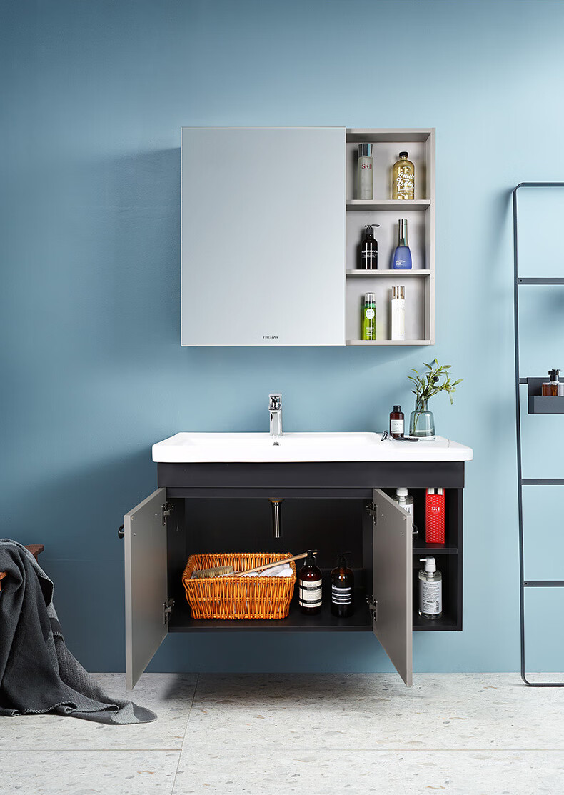 法恩莎浴室柜组合洗脸盆柜洗手盆柜卫浴柜洗漱台盆柜fdgd3691115cm含