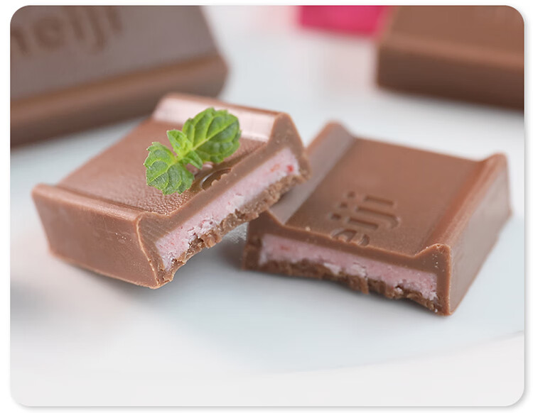 明治(meiji) 日本进口meiji明治草莓牛奶钢琴夹心巧克力26枚120g情人