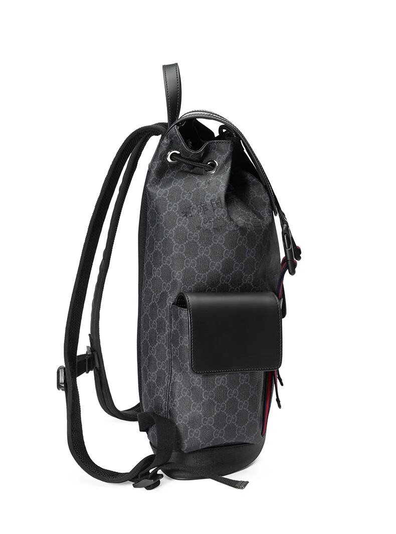 古驰gucci男士帆布双g印花双肩包495563 k9r8x 1071 黑色