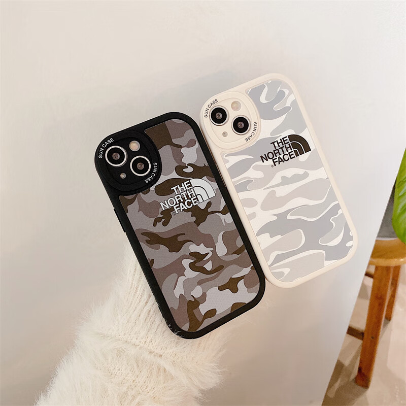 惠麦(hmercy) 千叙 欧美原创情侣北面手机壳适用苹果11潮牌迷彩灰13