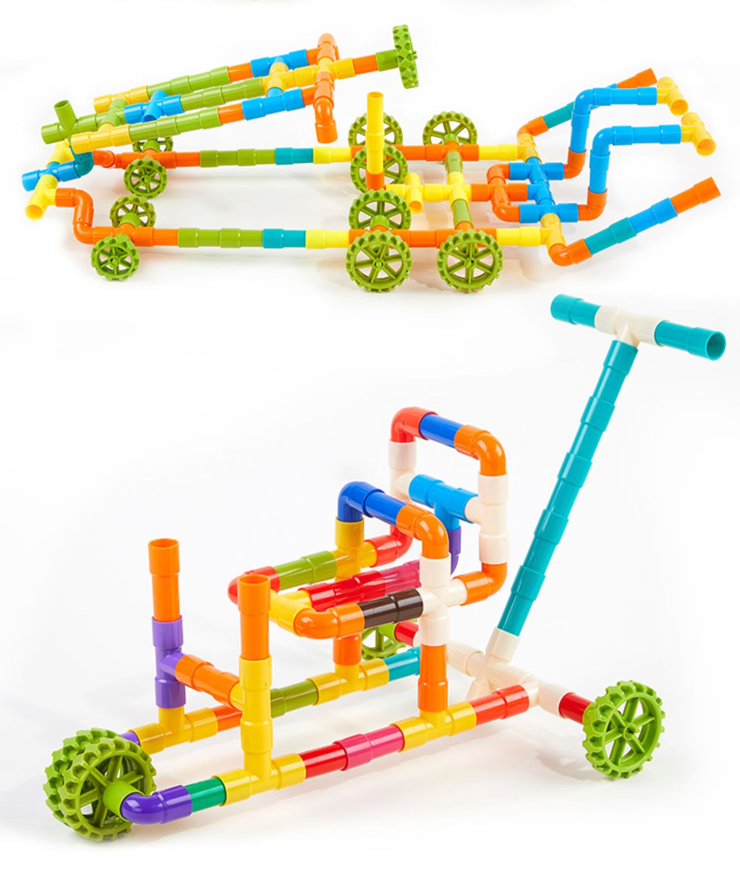 迪士尼商城同款儿童水管道积木拼装玩具力动脑拼插接1宝宝3岁幼儿园