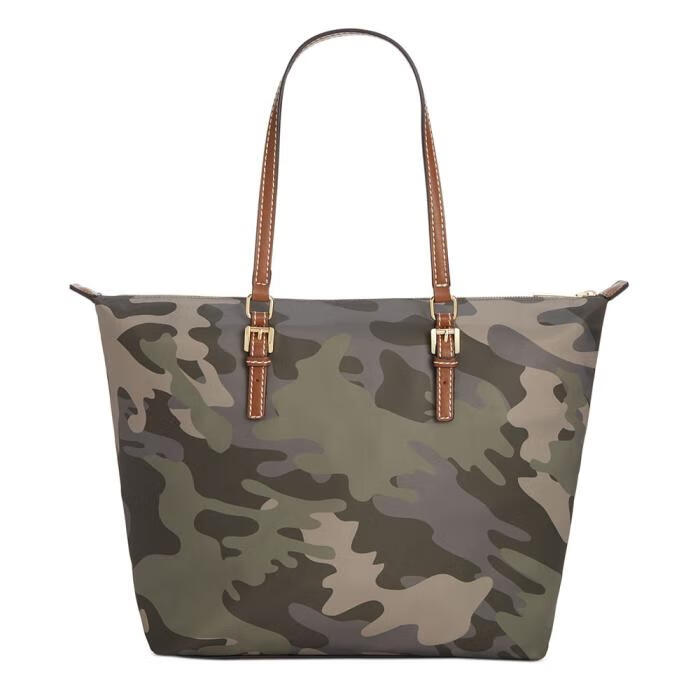 tommyhilfiger汤米女士迷彩托特包拉链开合单肩手提大容量实用时尚