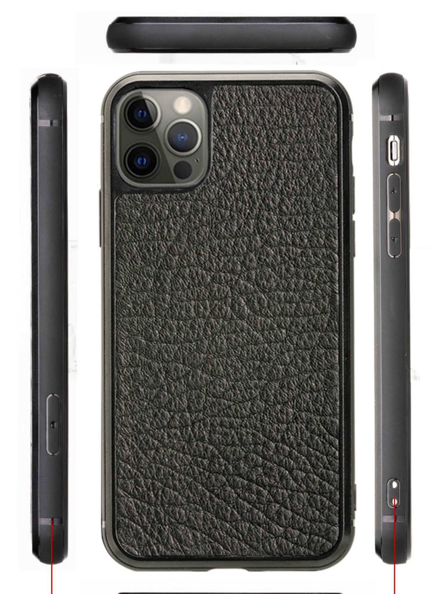 crimson rose适用于苹果12pro皮质手机壳全包12promax保护皮套12mini