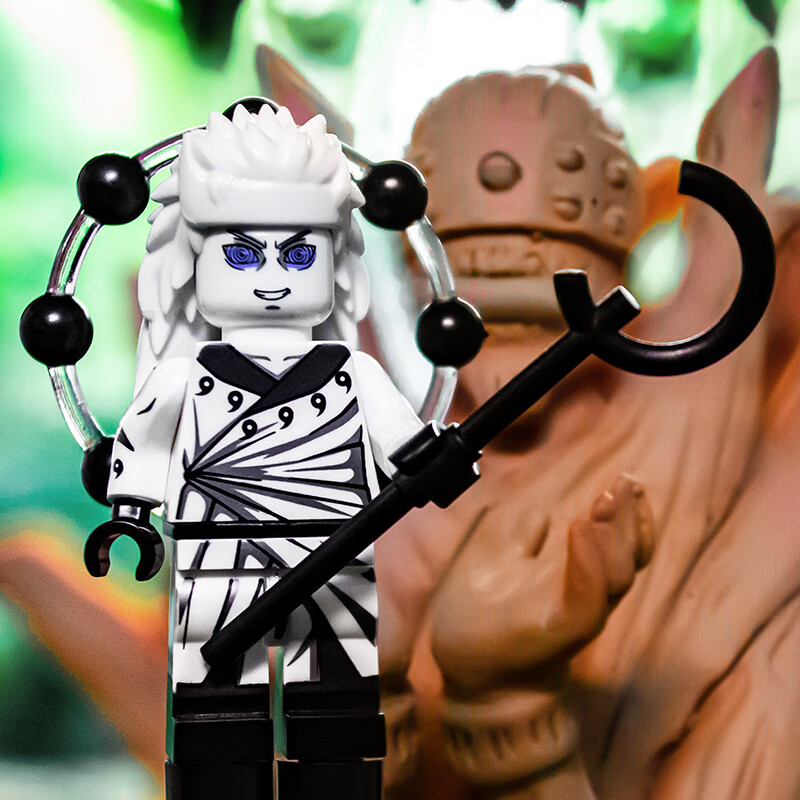 玩具火影忍者六道宇智波斑波风水门第三方动漫小人仔拼装积木的白绝