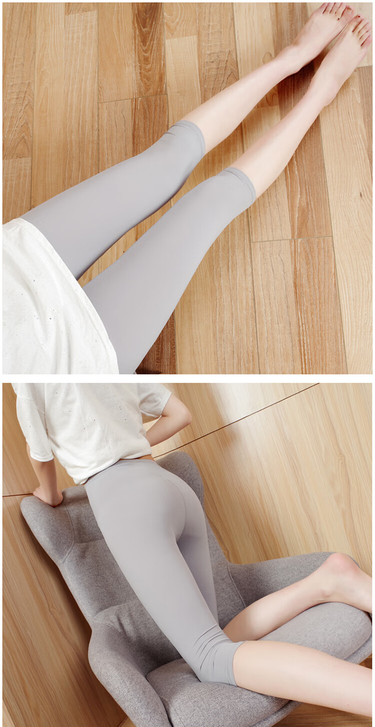 浪莎官方旗舰新品夏季七分薄款冰丝打底裤女外穿高腰弹力显瘦紧身夏天