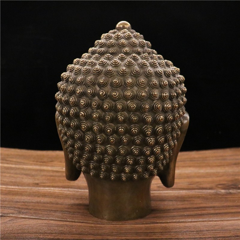 佛光普照印人物桌面摆件 仿古佛释迦摩尼佛头客厅家居装 佛头印重2