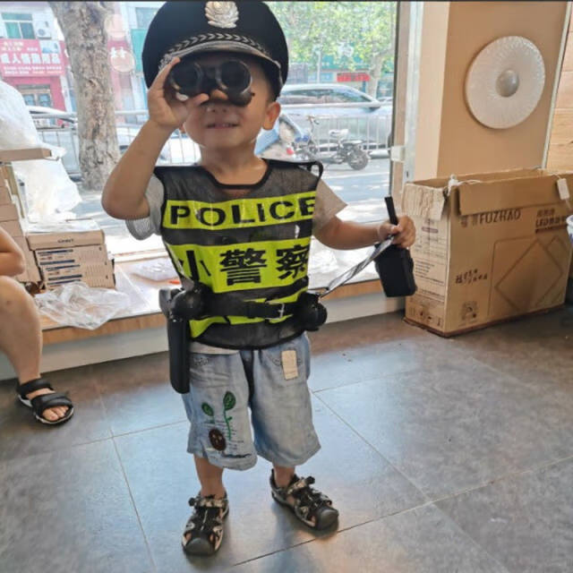 儿童玩具男孩警察衣服套装小交警女男孩宝宝小警官声光玩具枪装备 大