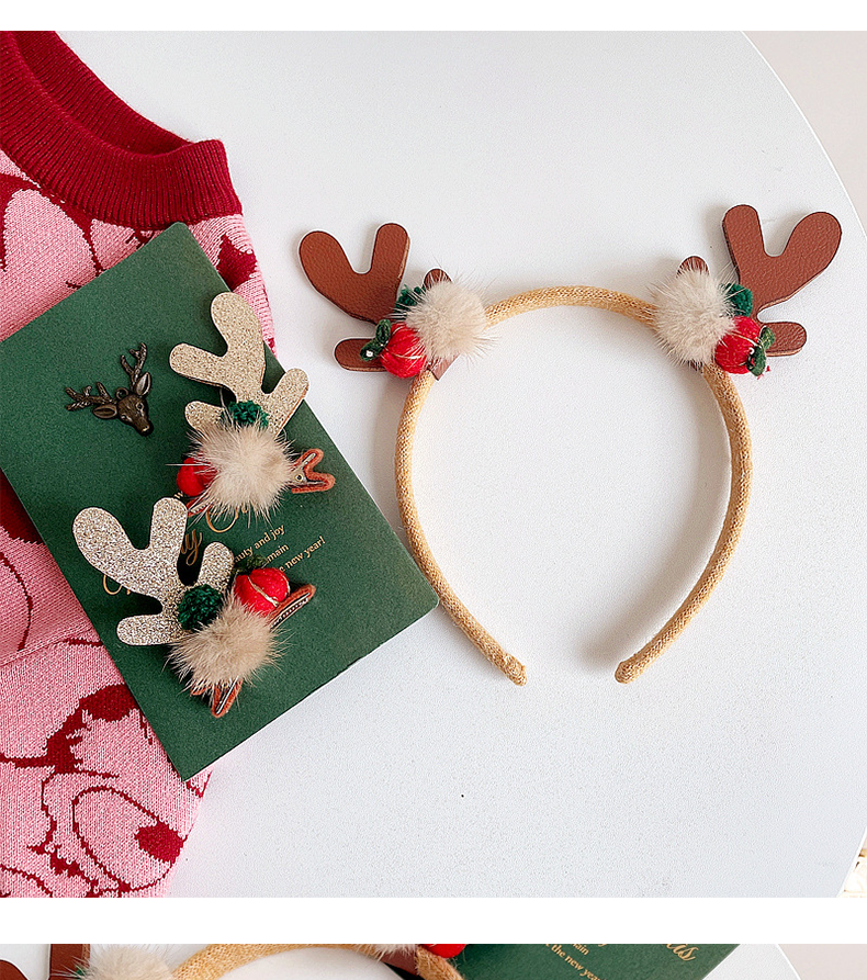 晓色儿童圣诞头饰鹿角发箍宝宝写真道具学生麋鹿发夹表演节目森系发卡
