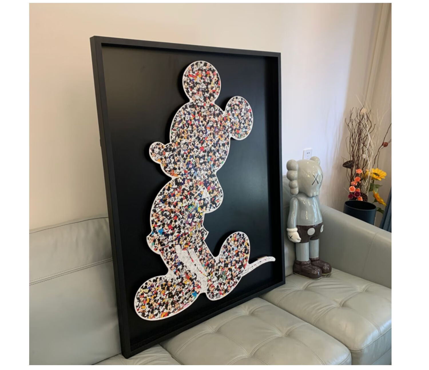 舞万花 家居米奇拼图框装裱米老鼠相框立体悬浮迪士尼945片异形米奇