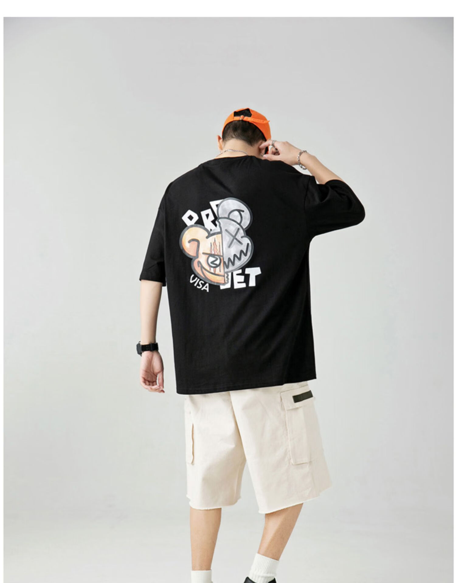 鳄鱼恤 crocodile鳄鱼短袖男夏季t恤国潮新疆棉重磅棉潮牌夏装衣服