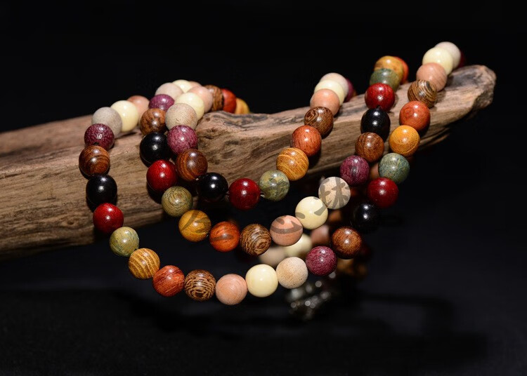 全意琳 多宝珠手串 多彩珠108颗佛珠沉香木檀香木手链男女款饰品文玩