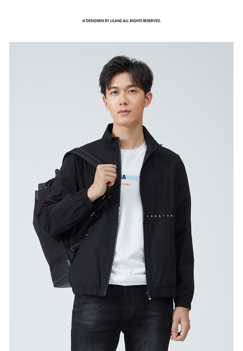 利郎轻薄皮肤衣夹克男外套薄款休闲服2021春夏新品时尚休闲男士皮肤衣