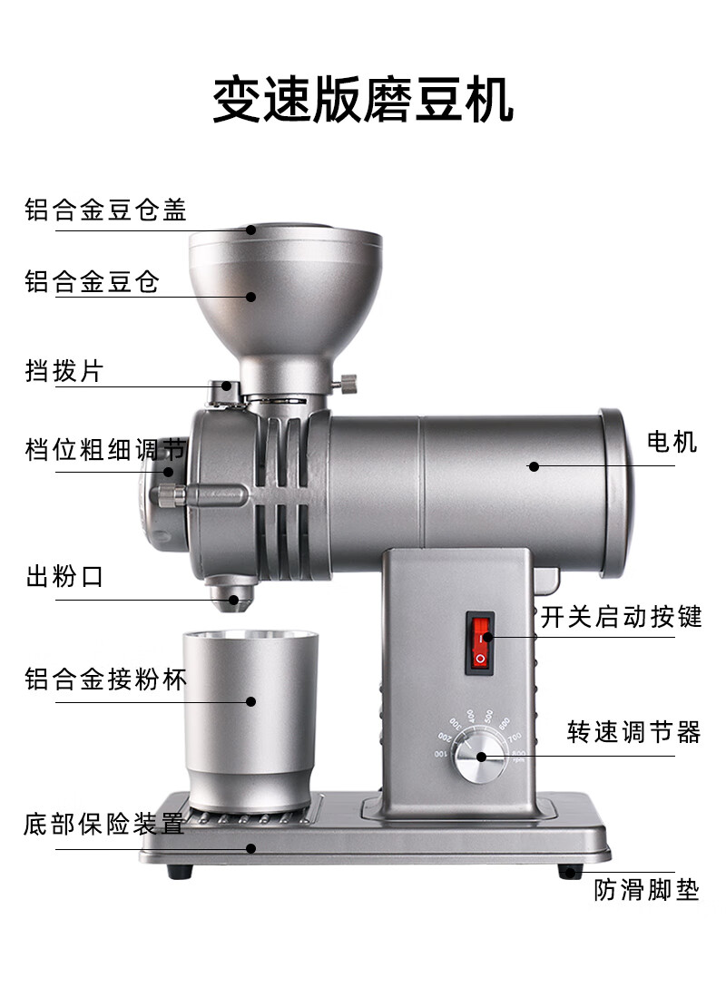 磨咖啡豆机电动小富士家商用小钢炮鬼齿磨盘单品手冲咖啡电动磨豆机刷