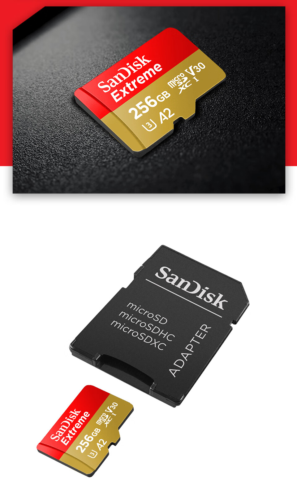 sandisk闪迪存储卡大容量u3v30高速tf卡手机内存卡运动无人机sdqxa14k