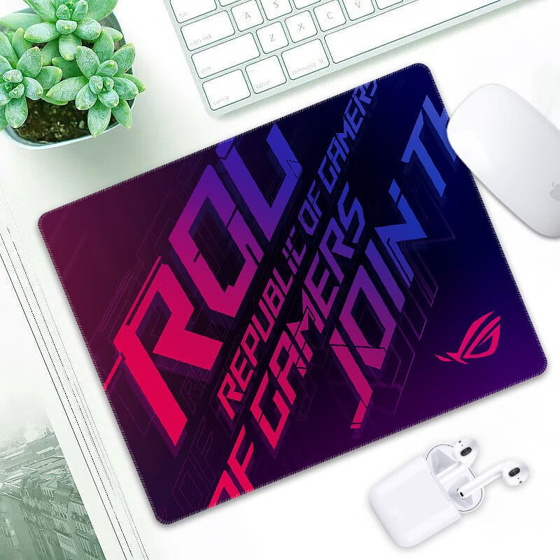 古丽康 rog败家之眼鼠标垫小号定制游戏专用护腕办公电脑桌垫耐脏可