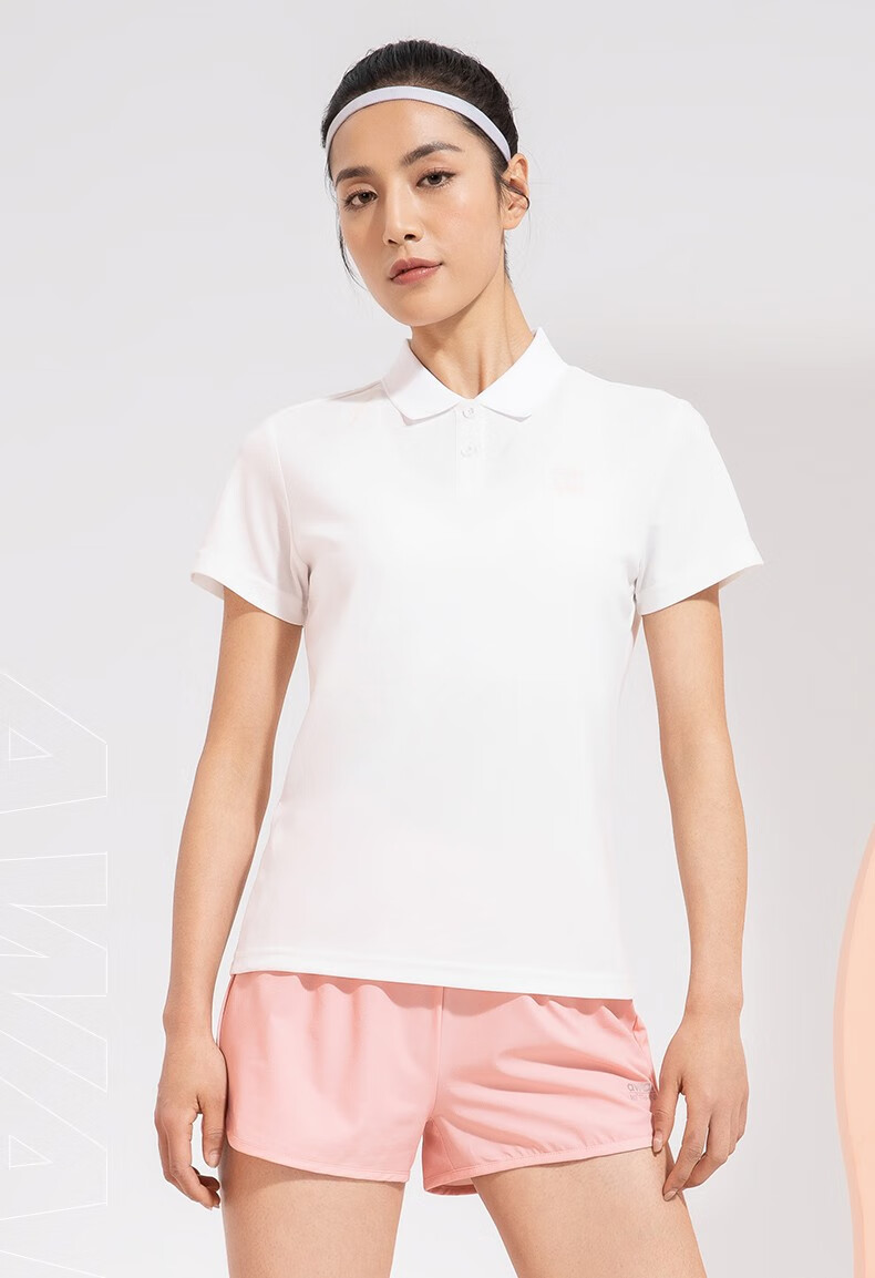 361运动t恤女2021夏季新款polo衫常规休闲上衣翻领透气短袖羽白m
