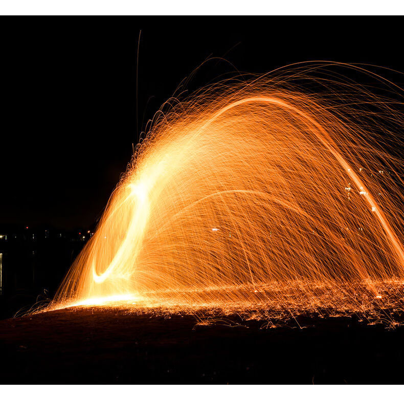 钢丝棉烟火火焰烟花手摇手甩火花棉烟花棒铁丝棉打铁花棉网红跨年