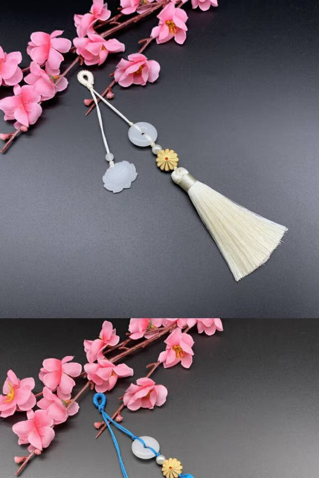 旗袍汉服压襟流苏穗子挂件复古中式平安扣莲花吊坠中国风胸针挂饰西瓜