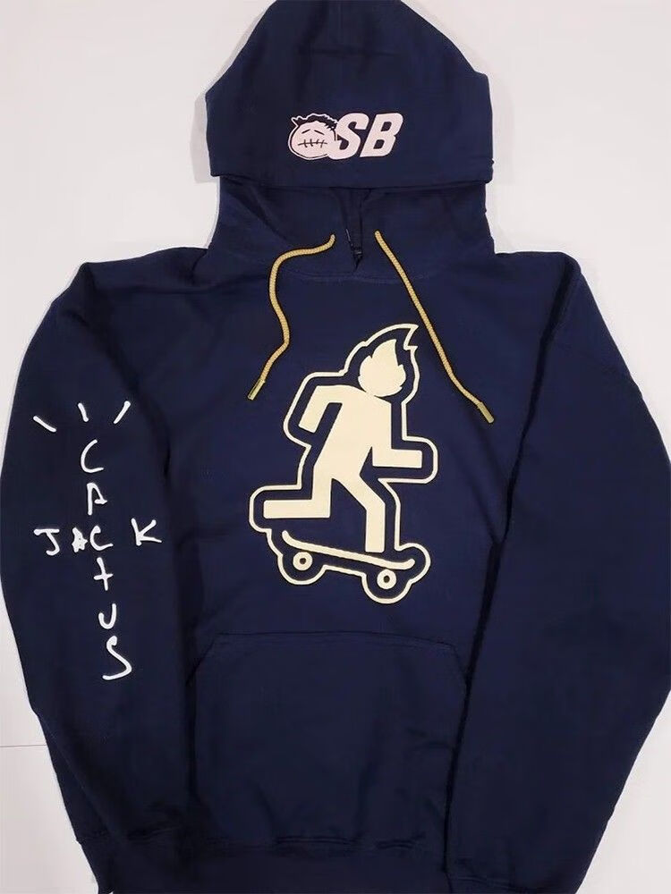 bluewordtravis scott 欧美hiphop卫衣情侣脏杏色小众字母涂鸦连帽上