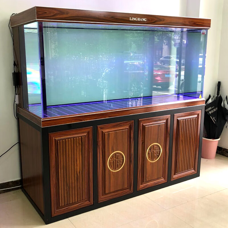 闽江鱼缸水族箱超白玻璃客厅家用免换水鱼缸造景大型底过滤水族箱龙