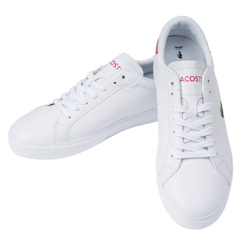 lacoste法国鳄鱼 秋冬款板鞋圆头平跟气质休闲鞋小白鞋 蓝色 35.