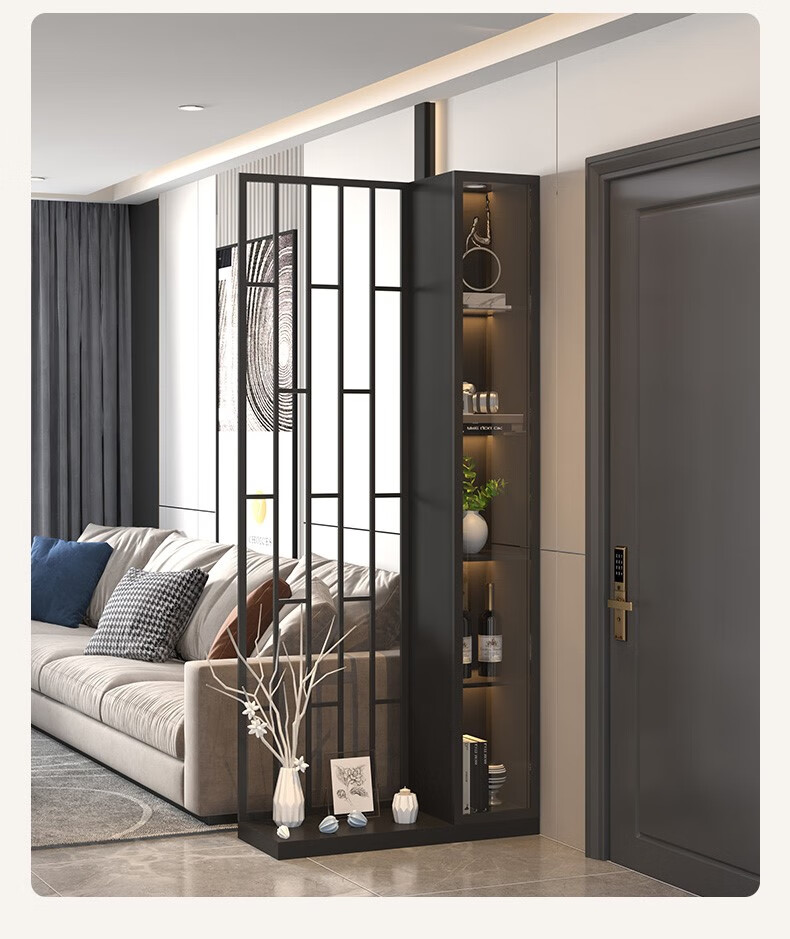 进门玄关柜鞋柜一体轻奢屏风客厅隔断柜现代简约双面装饰酒柜 板式款