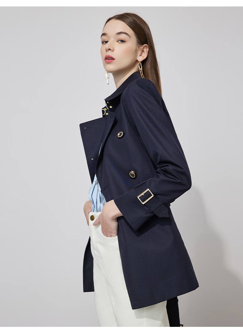 scofield女装2022春夏新款直筒版型气质短款风衣商务显瘦简约米色160