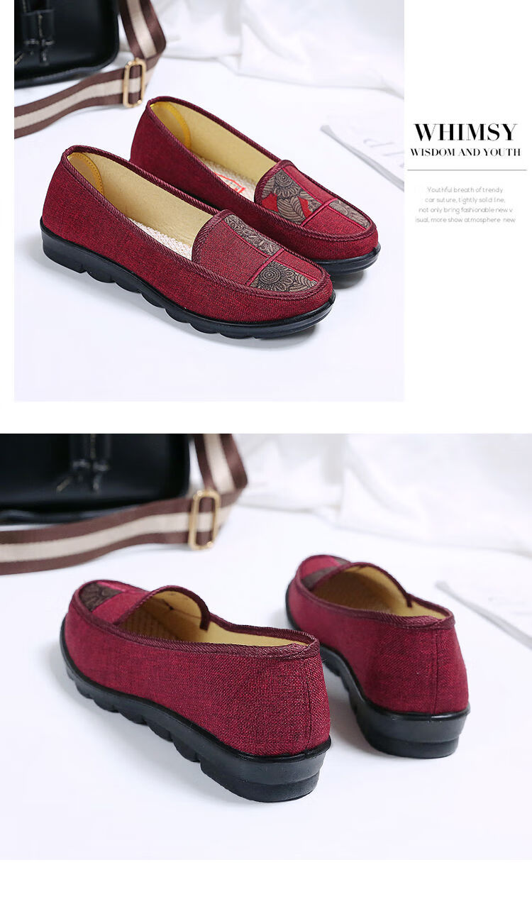 老北京布鞋女新款妈妈鞋中老年防滑老人单鞋平底奶奶鞋老太太布鞋a68