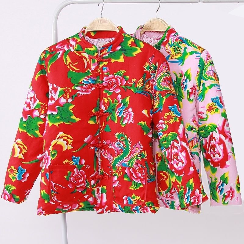 诗姿柔抖音东北大棉袄东北大花布棉袄男女加厚冬季棉服复古手工丝棉