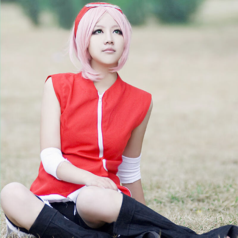动漫火影忍者小樱春野樱cos服漫展表演出cosplay服装全二代五件套手套