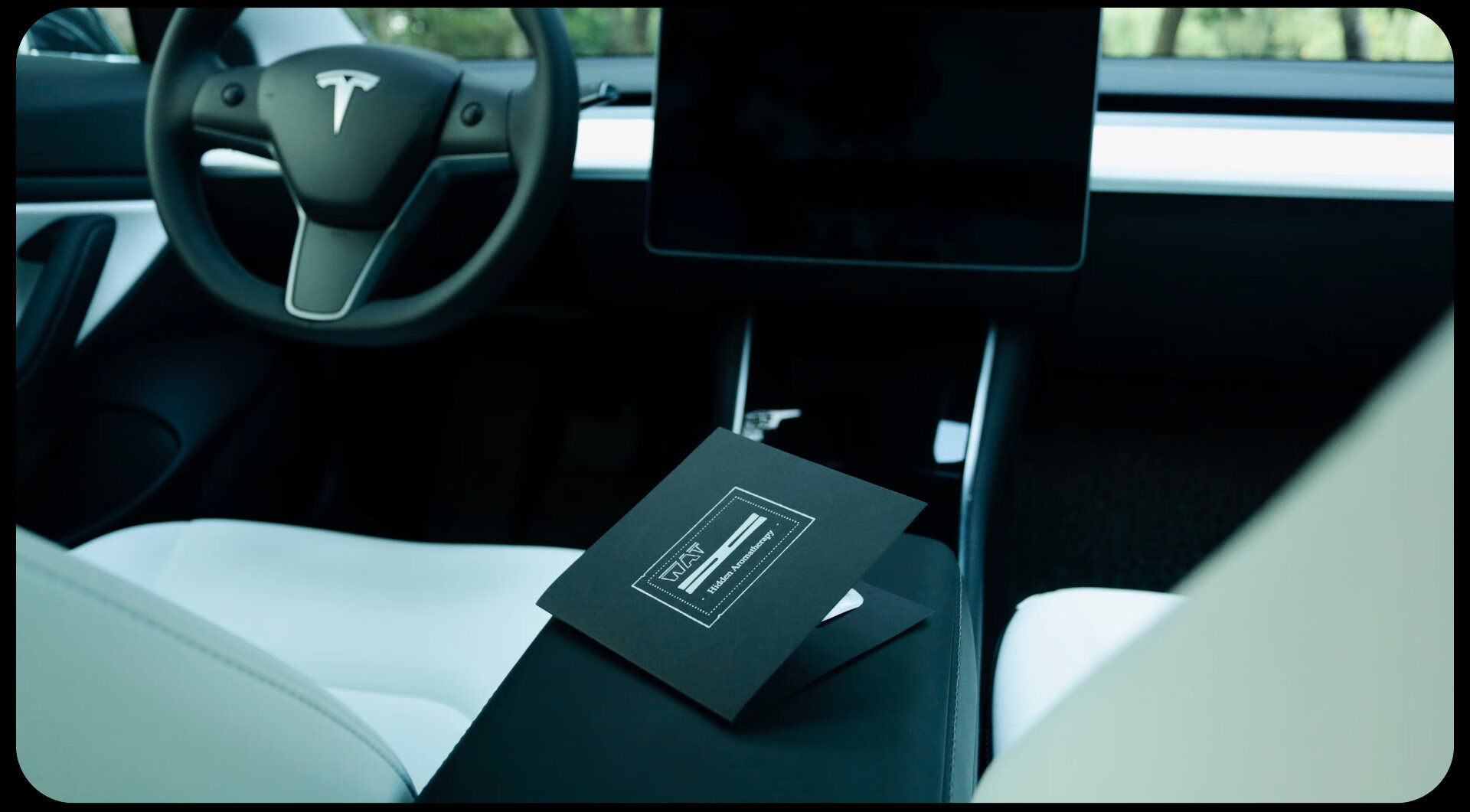 wat特斯拉model3专用实木隐藏式香薰 modely出风口车载香片 【栀子花