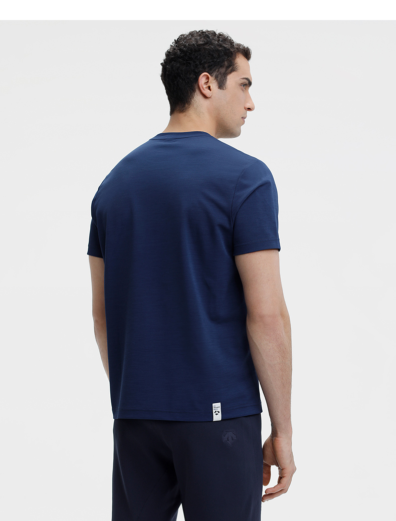 descente迪桑特dualis男子针织短袖t恤d1231dts85深蓝色nv2xl185104a