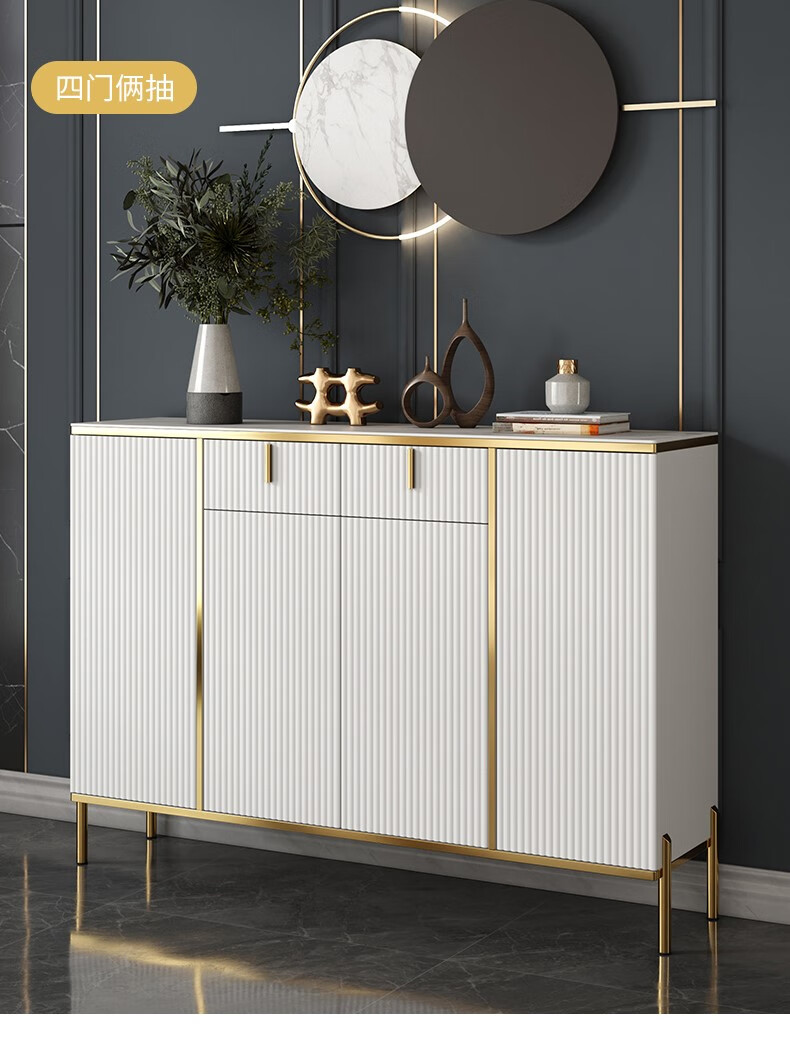 纽可思岩板轻奢鞋柜家用门口门外2021新款现代简约大容量入户玄关柜