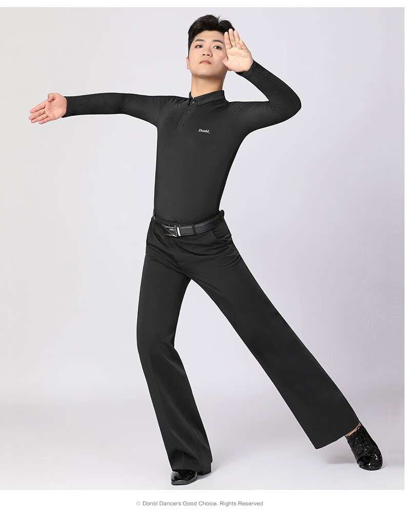 焦点奇饰拉丁舞服男成人摩登舞舞衣舞蹈服装新款长袖男士交谊舞上衣男
