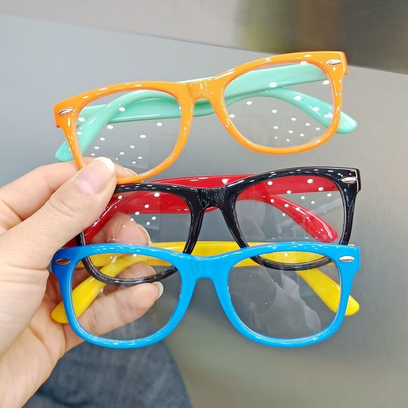 儿童硅胶防蓝光眼镜男女童护目镜学生看手机电脑抗辐射平光镜软胶