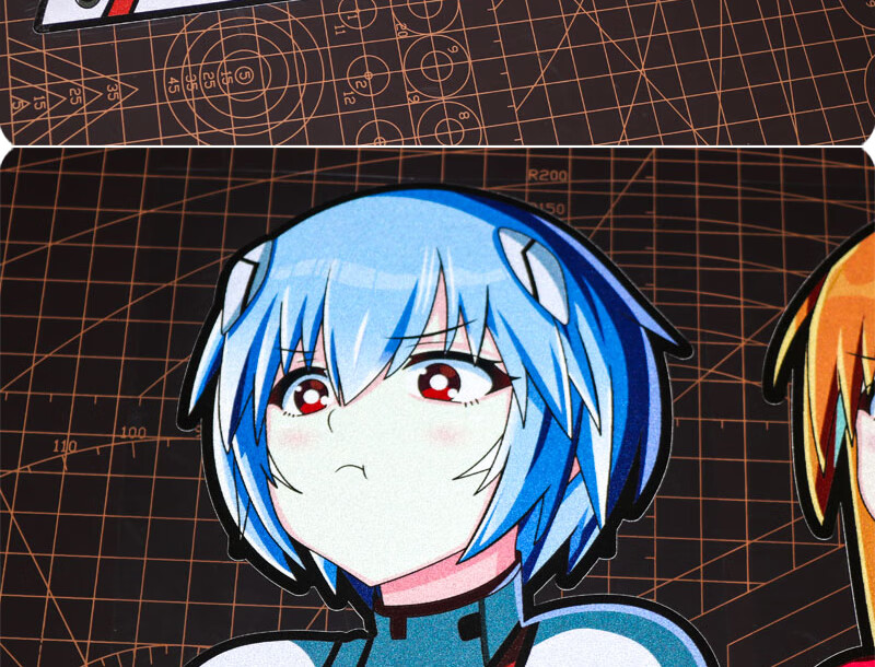 明日香车贴二次元反光车贴eva明日香绫波丽可爱车窗电动车摩托车防水