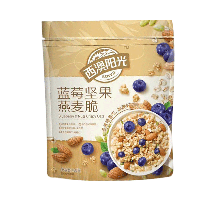 西澳阳光多种水果蓝莓坚果莓果多多燕麦脆450g袋干吃燕麦采购450g1袋