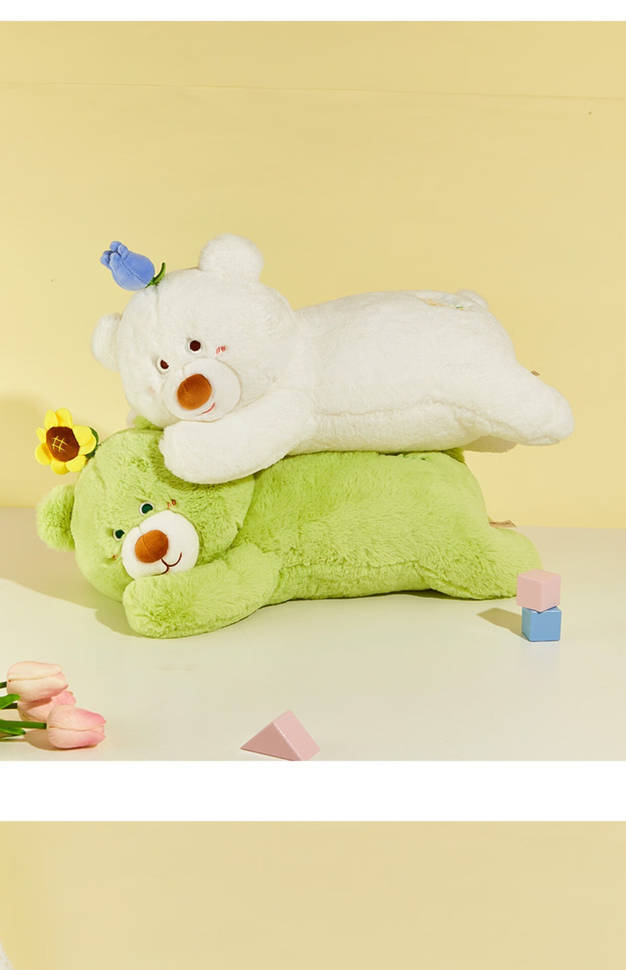 抖音同款 thegreenparty趴姿白色抱抱熊玩偶床上女生睡觉抱送女孩生日
