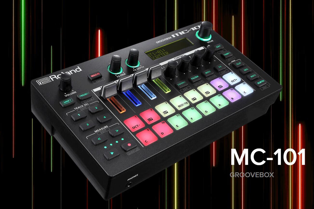 罗兰rolandmc101逻兰mc707groovebox音序录音合成器鼓机效果器usb声卡