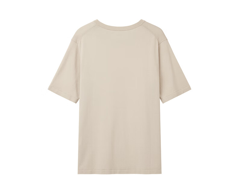 jdv男装 夏季新款 日系简约杏色拼接短袖修身圆领t恤半袖上衣sks1903