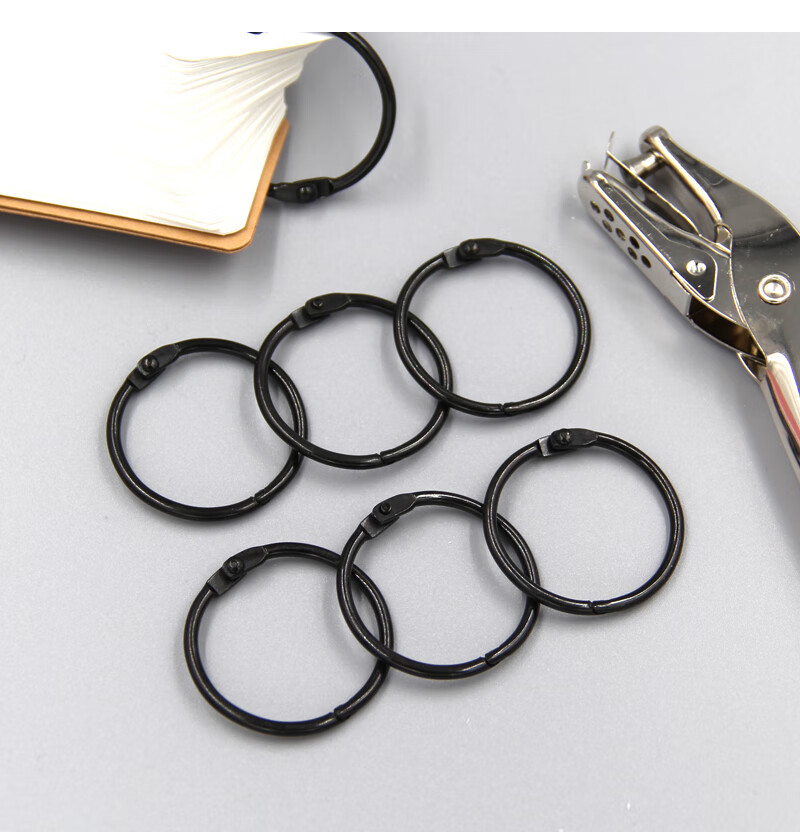 黑色铁环扣活页圈装订圈diy相册装订线圈环小号铁圈扣书圈活页扣环订