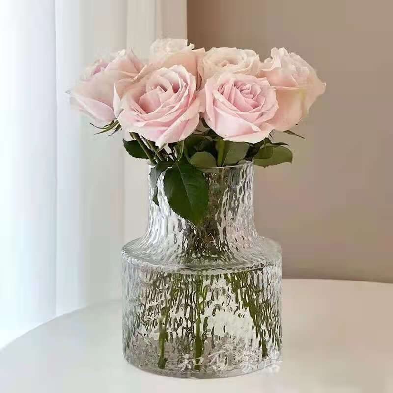 上新透明玻璃花瓶鲜花干花玫瑰花瓶简约客厅摆件创意水养植物插花新品