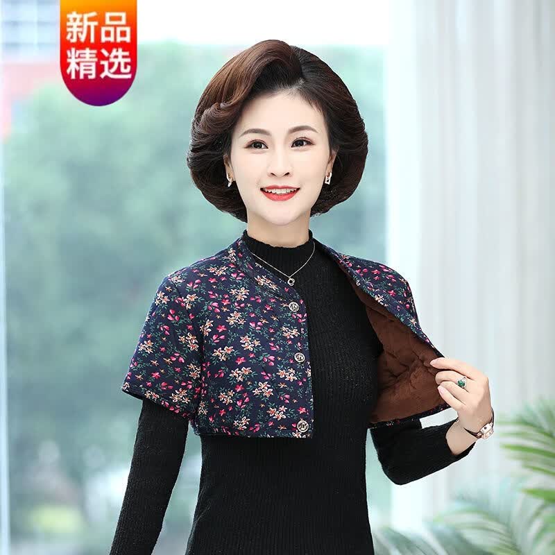 保暖护肩2021秋冬新款女士护肩膀坎肩睡觉加厚保暖背心中老年棉护肩