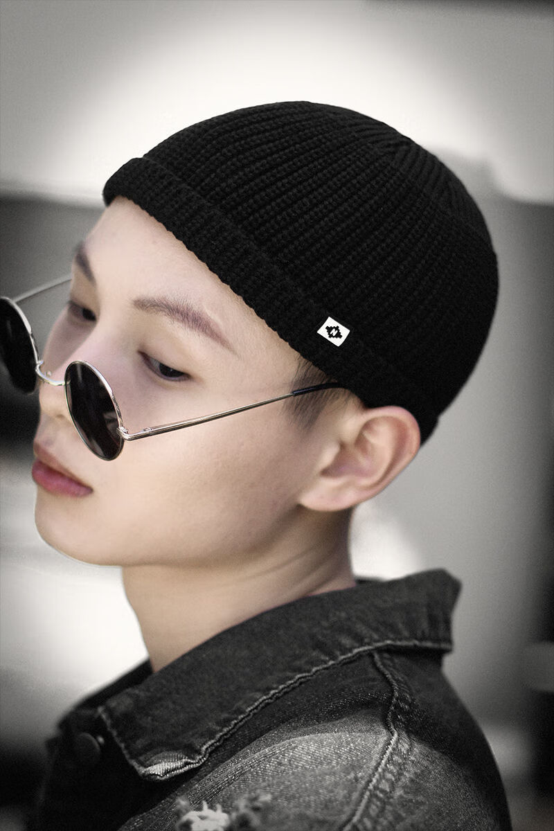 新简梦伊新品毛线帽男冬瓜帽冷帽男针织毛线保暖韩版秋冬季瓜皮雅痞