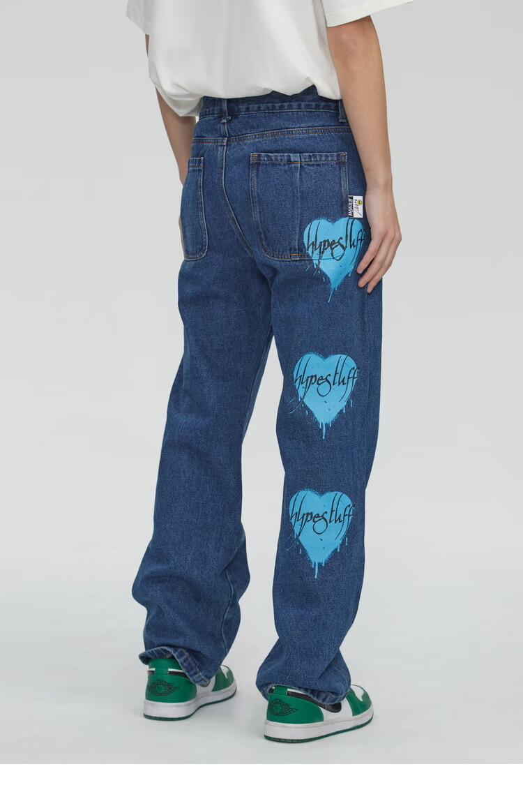 【inxxstreetlab】hypestuff 潮牌新款裤子女情侣个性印花宽松直筒