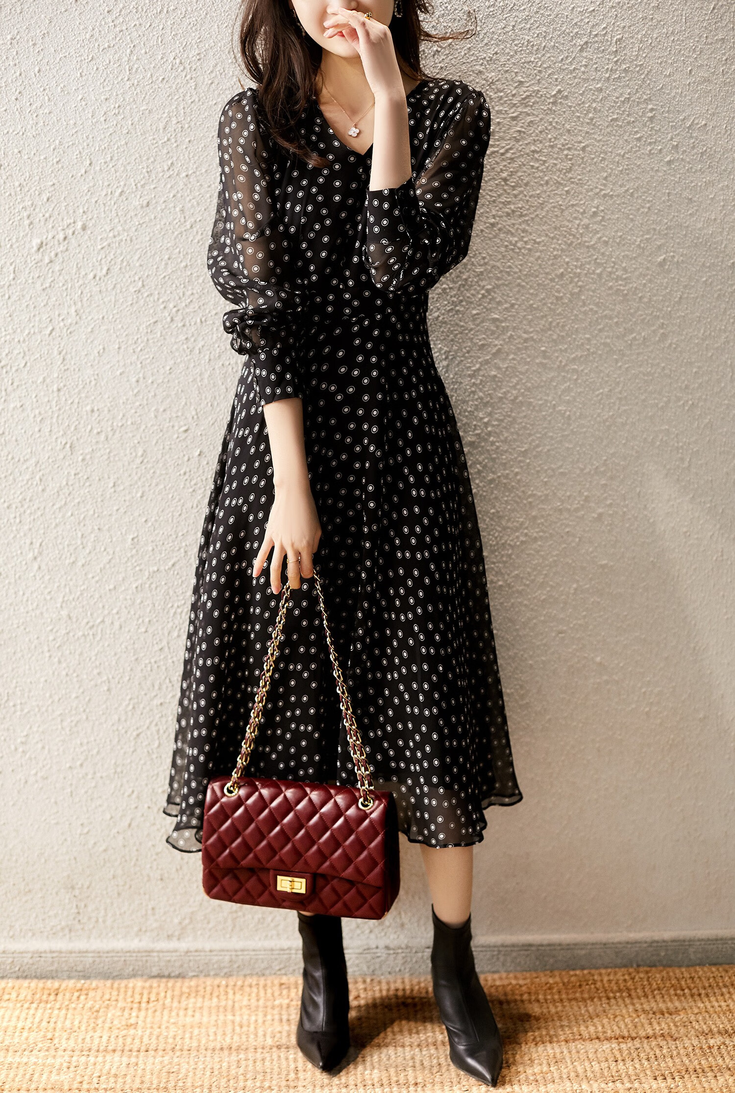 正品女装特卖专场【推荐】【商城】2021春季新款优雅到骨子里气质v领